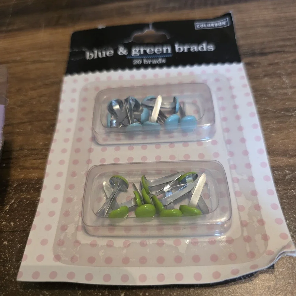Colorbok Blue &‎ Green Brads 20 Brads Jo-Ann Scrap Essentials Alphabet Brads 67